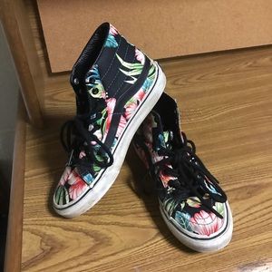 Floral vans hi tops
